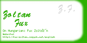 zoltan fux business card
